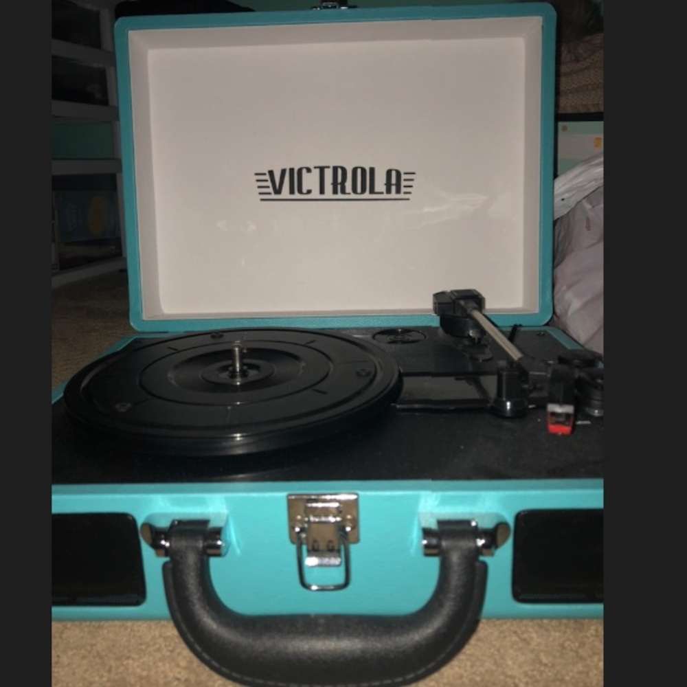 Turquoise Record Player Urban Outfitters
